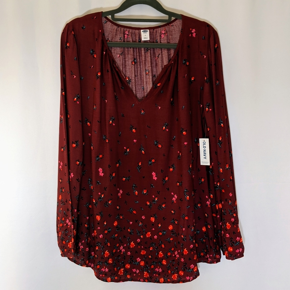 Old Navy Cranberry Peasant Top NWT